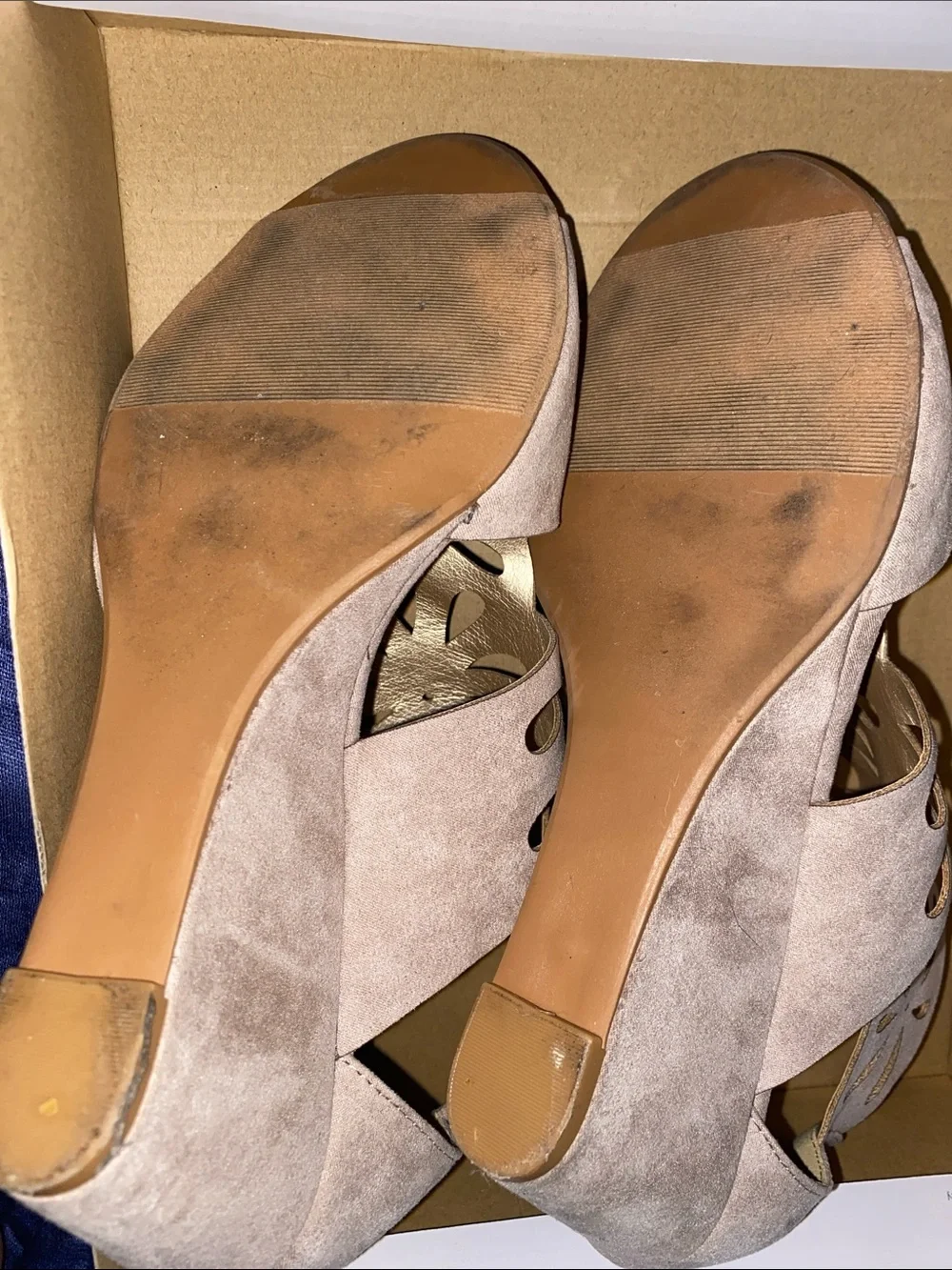 cloudwalkers Blush Cutout Wedge Sandals